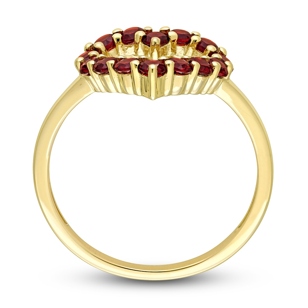 Natural Garnet Heart Ring 10K Yellow Gold n3wHO30F