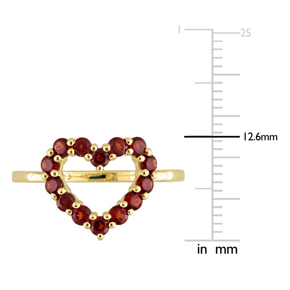 Natural Garnet Heart Ring 10K Yellow Gold n3wHO30F