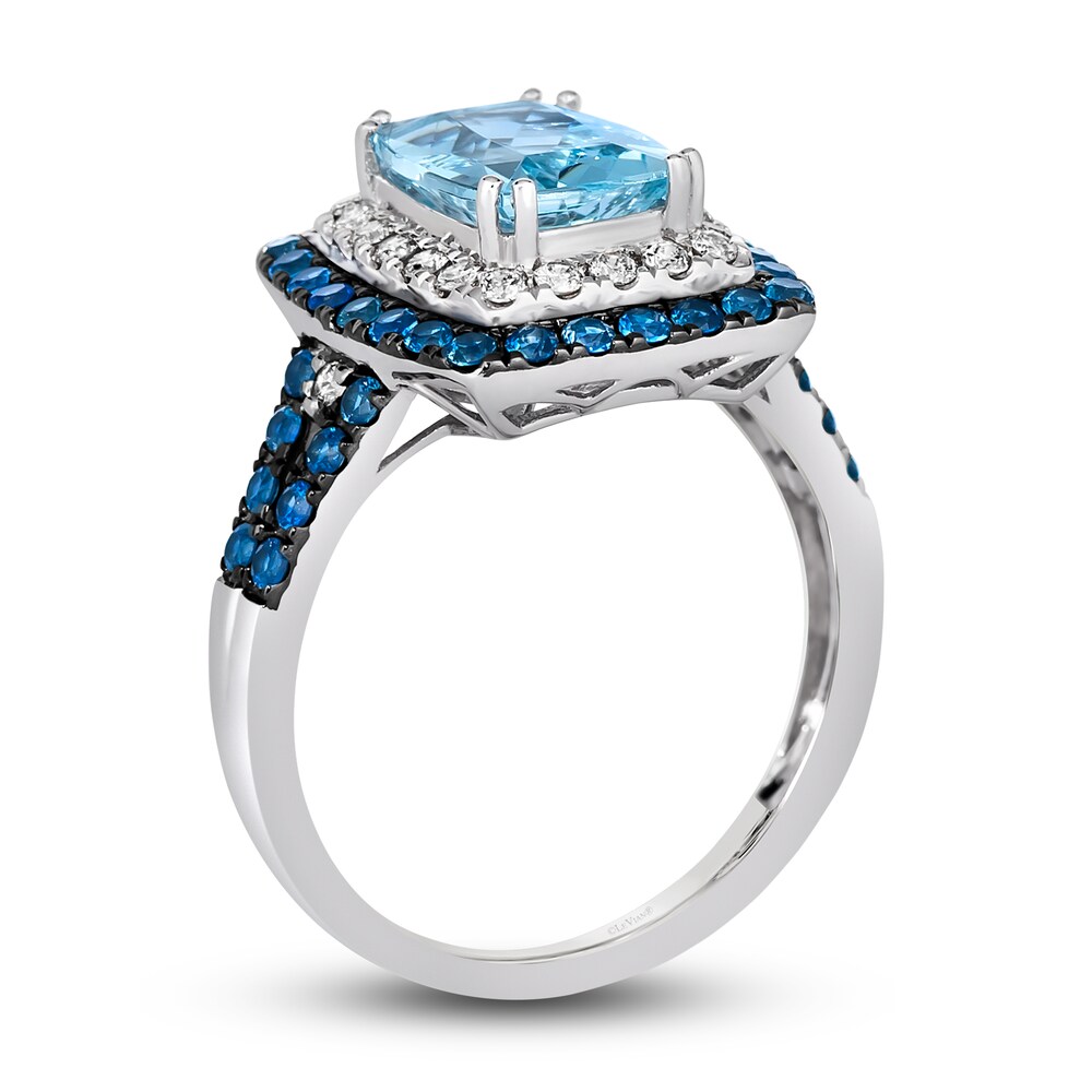 Le Vian Natural Aquamarine & Natural Blue Sapphire Ring 1/4 ct tw Diamonds 14K Vanilla Gold nAEcCaMQ