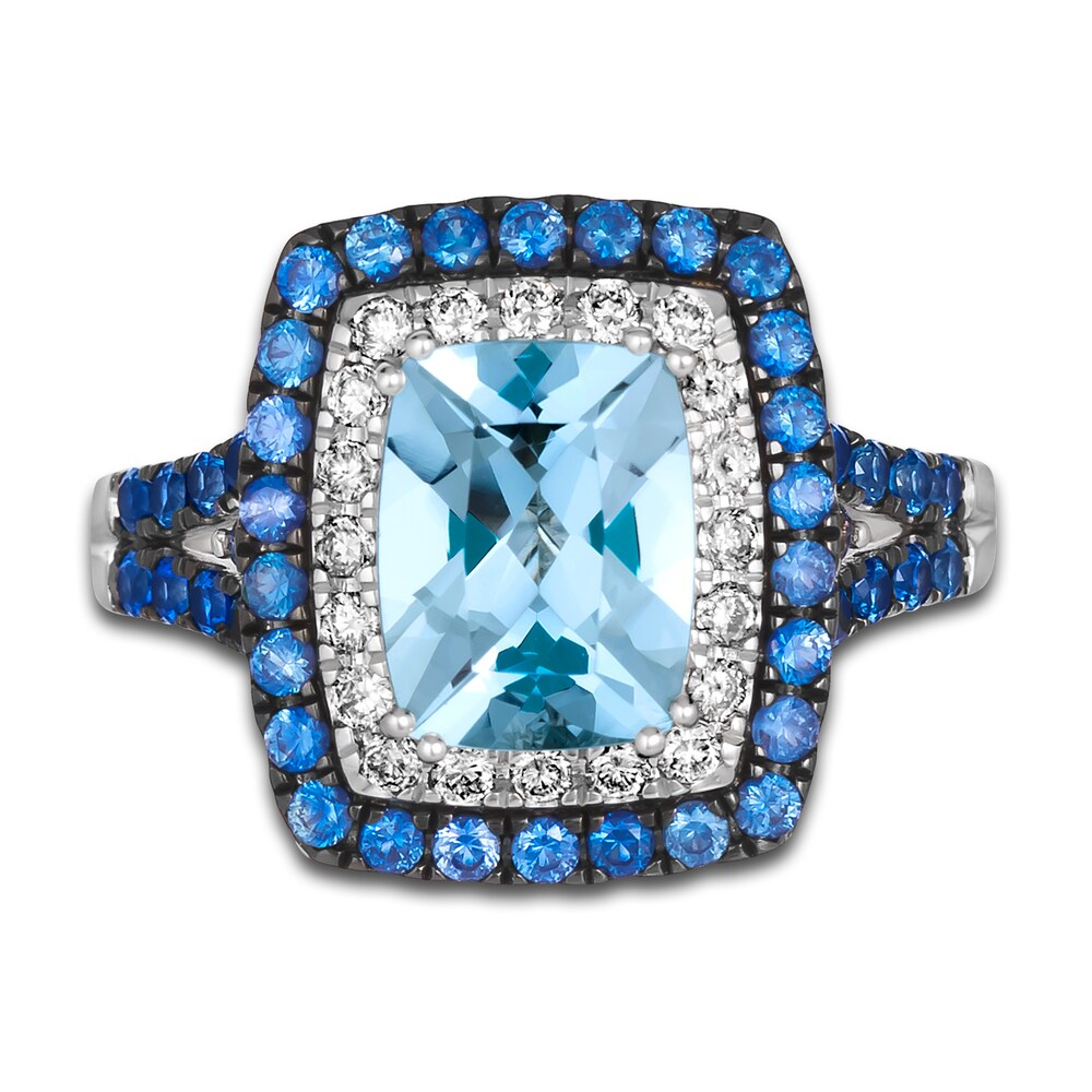 Le Vian Natural Aquamarine & Natural Blue Sapphire Ring 1/4 ct tw Diamonds 14K Vanilla Gold nAEcCaMQ