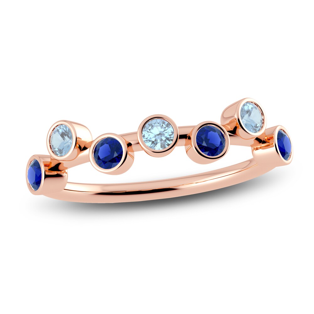 Juliette Maison Natural Aquamarine & Natural Blue Sapphire Ring 10K Rose Gold nAZTILgn