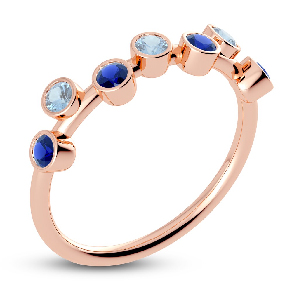 Juliette Maison Natural Aquamarine & Natural Blue Sapphire Ring 10K Rose Gold nAZTILgn