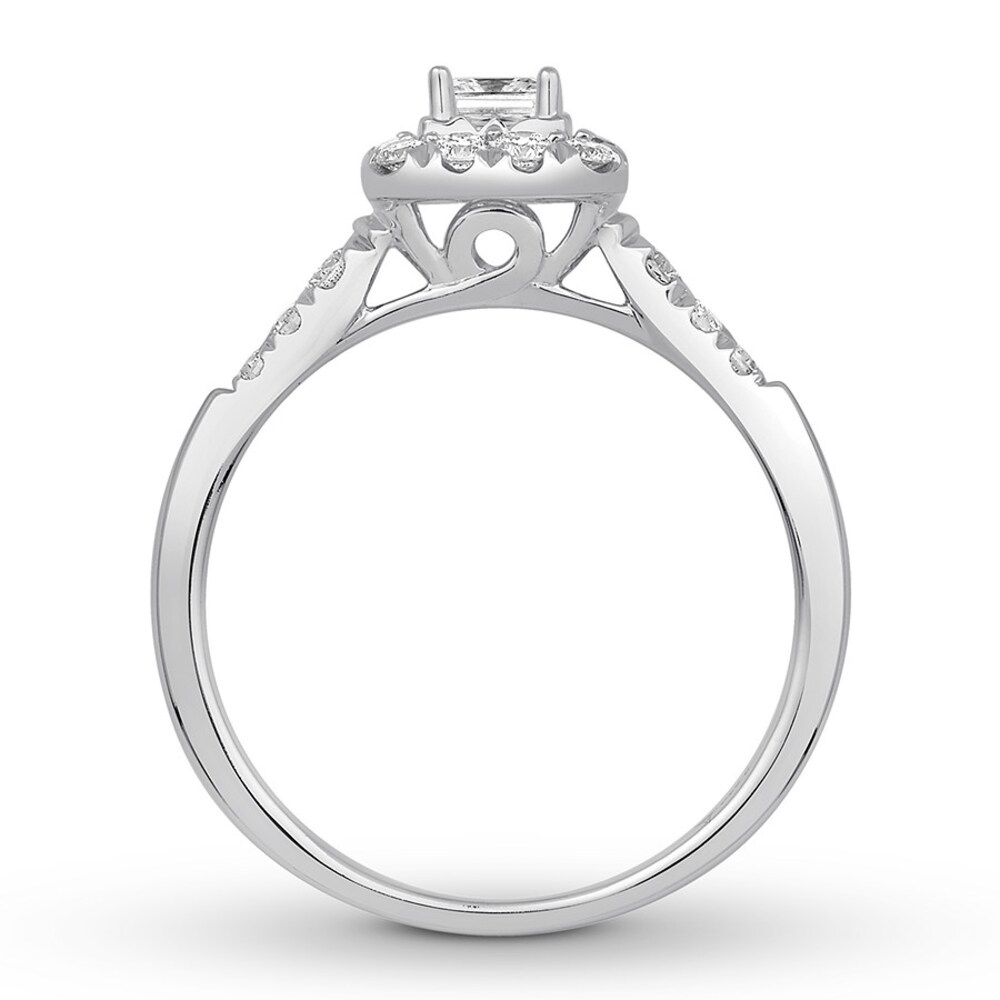 Diamond Promise Ring 1/2 ct tw Princess/Round 10K White Gold nJoUBryz