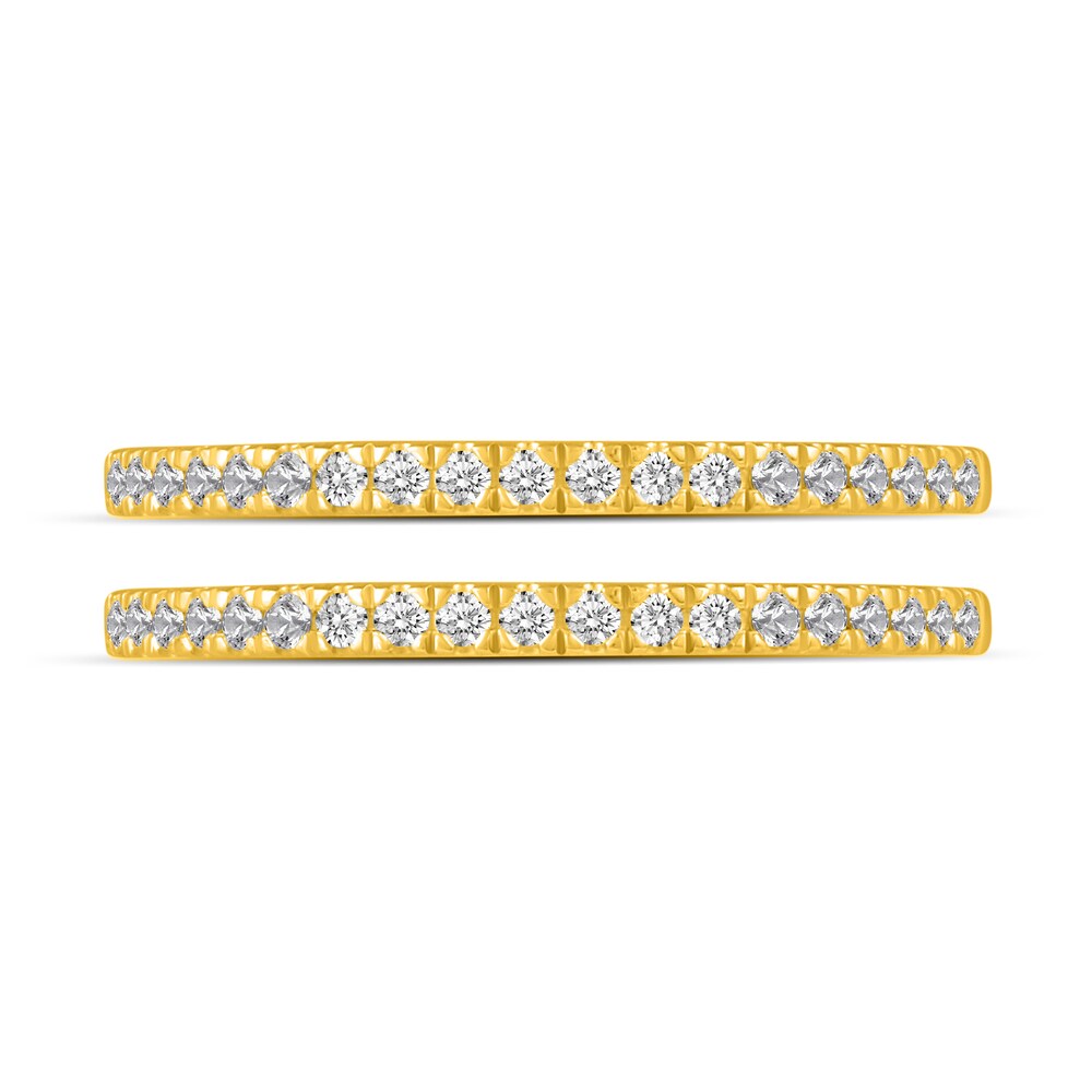 Diamond Double Wedding Band Set 1/4 ct tw 14K Yellow Gold nPhhlfZE