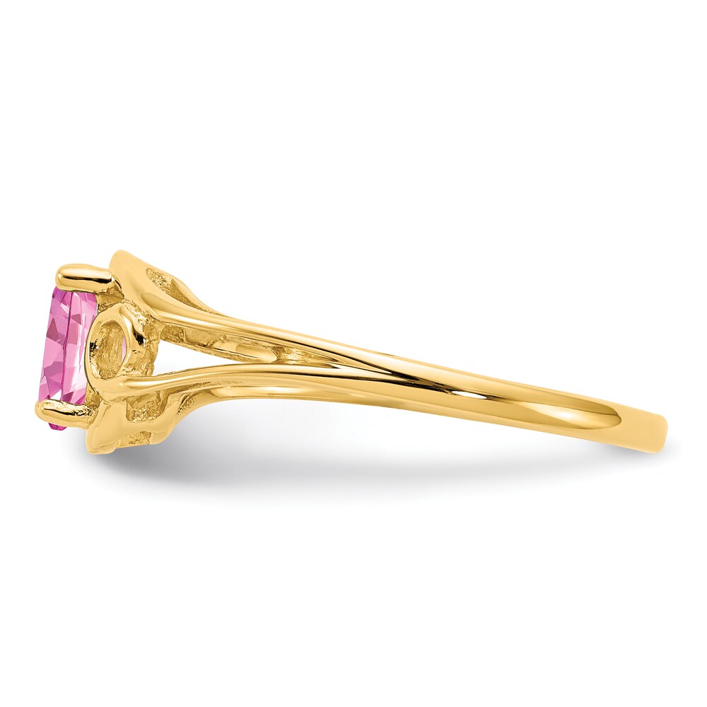 Natural Pink Sapphire Oval Ring 14K Yellow Gold naXEeYSX