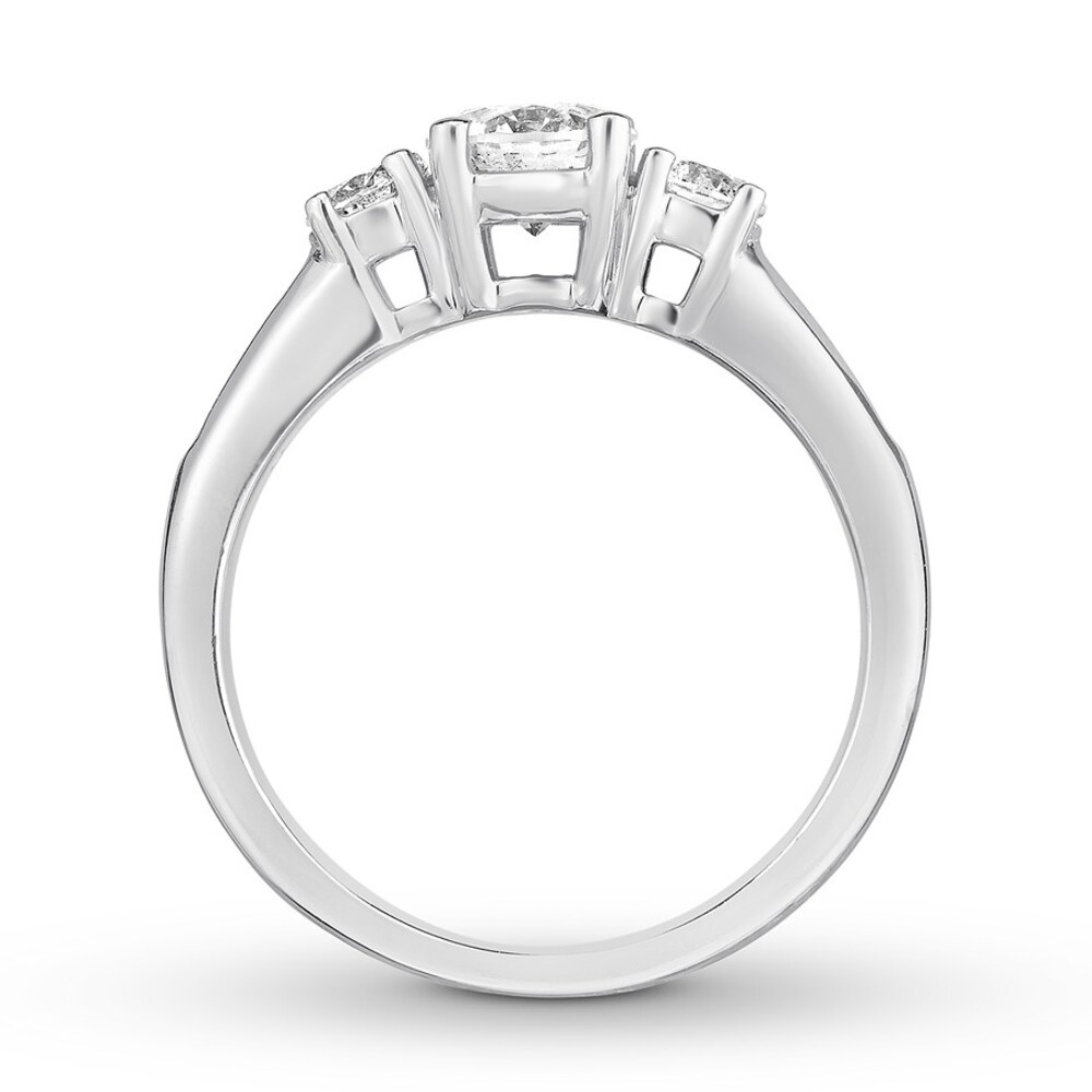 Three-Stone Diamond Ring 1-1/6 ct tw Round-cut 14K White Gold ndBBOYrj