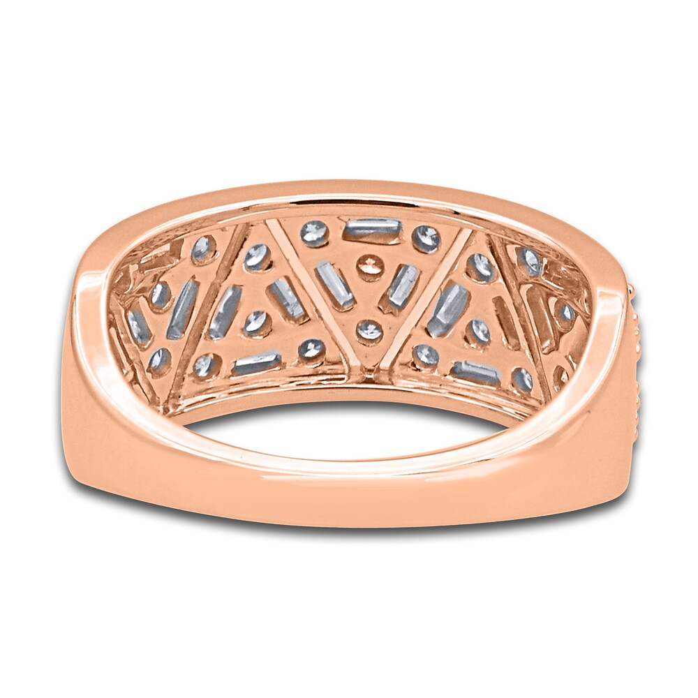 Diamond Anniversary Band 1 ct tw Round/Baguette 14K Rose Gold nxmEOuuM