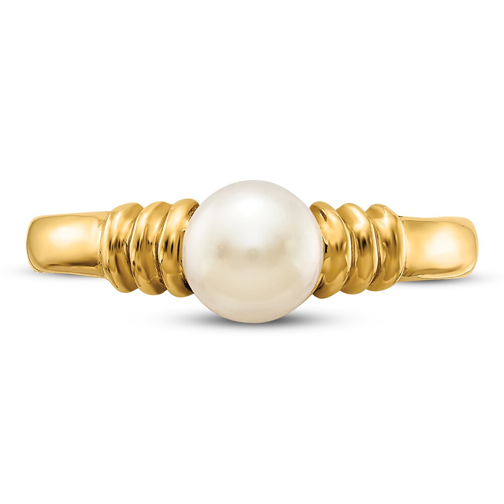 Cultured Freshwater Pearl Ring 14K Yellow Gold o0cS8Vk2