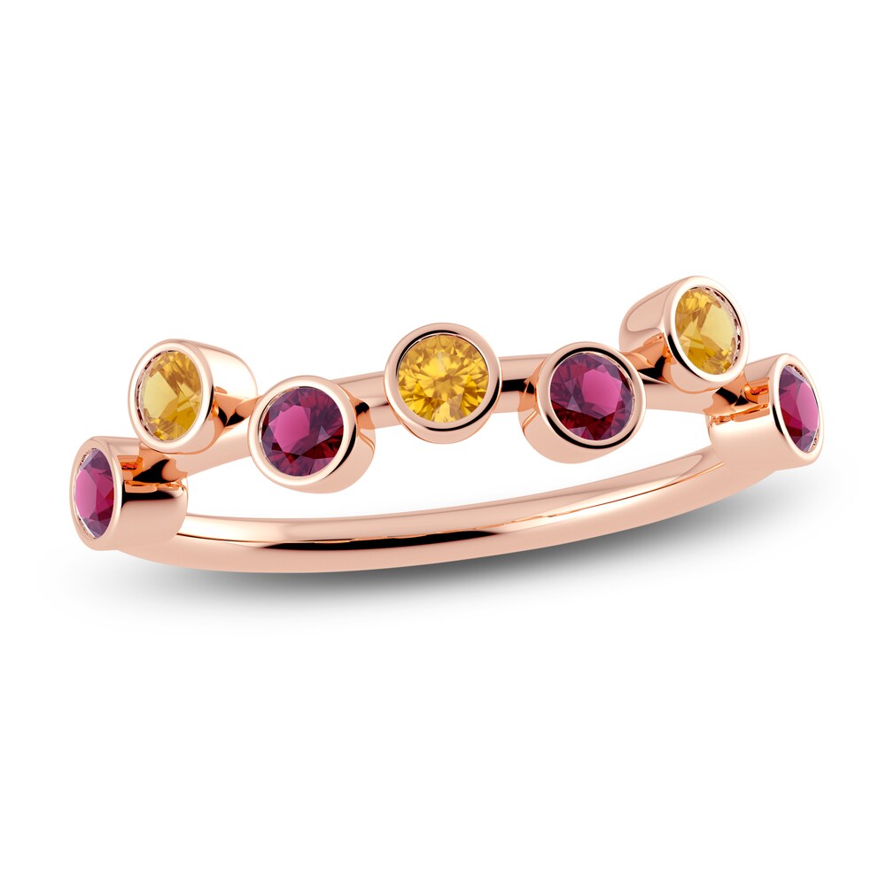 Juliette Maison Natural Citrine & Natural Rhodolite Garnet Ring 10K Rose Gold oQuHcqnr