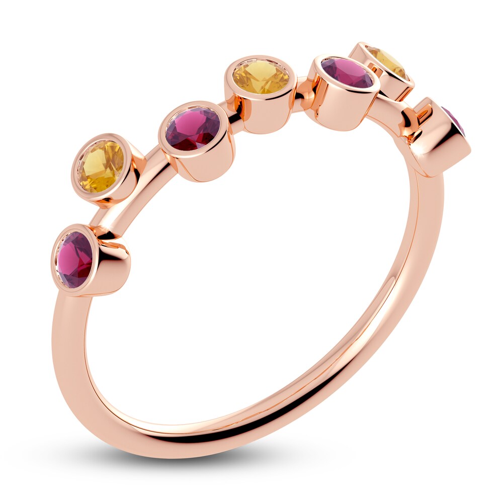 Juliette Maison Natural Citrine & Natural Rhodolite Garnet Ring 10K Rose Gold oQuHcqnr