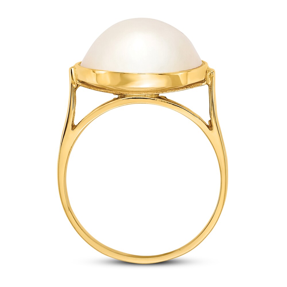 Cultured Freshwater Pearl Ring 14K Yellow Gold oV427bmO