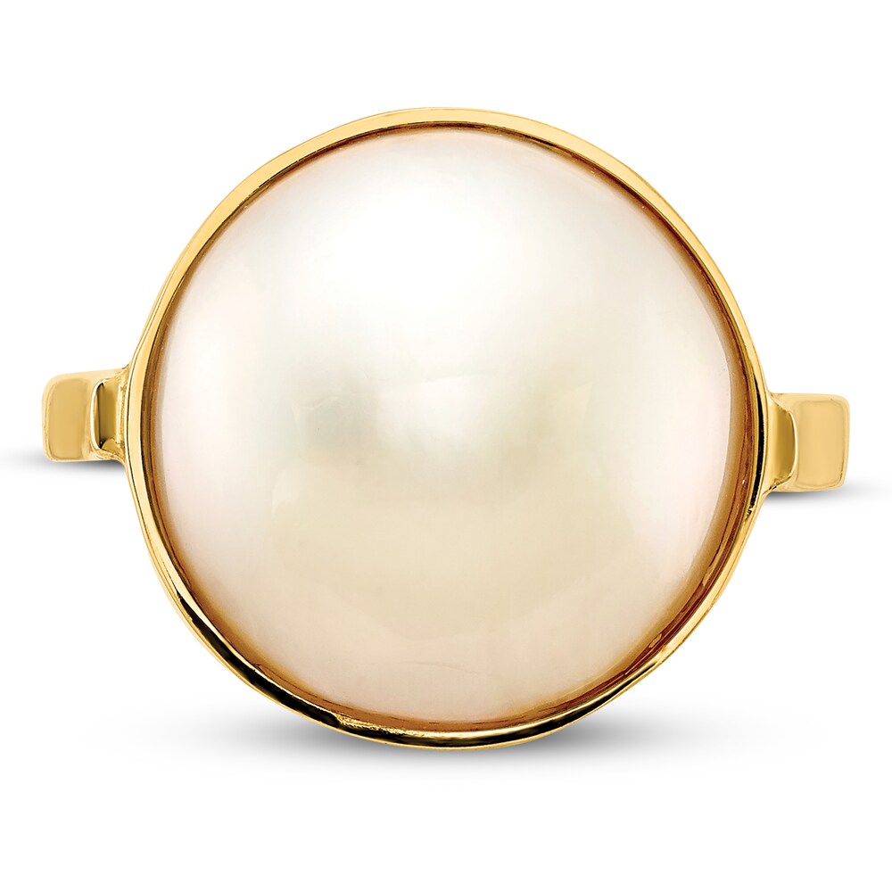 Cultured Freshwater Pearl Ring 14K Yellow Gold oV427bmO