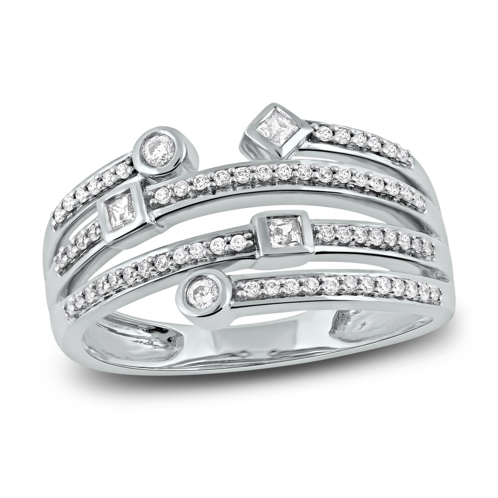 Diamond Stackable Ring 1/4 ct tw Round/Princess 14K White Gold oaEJR0FZ