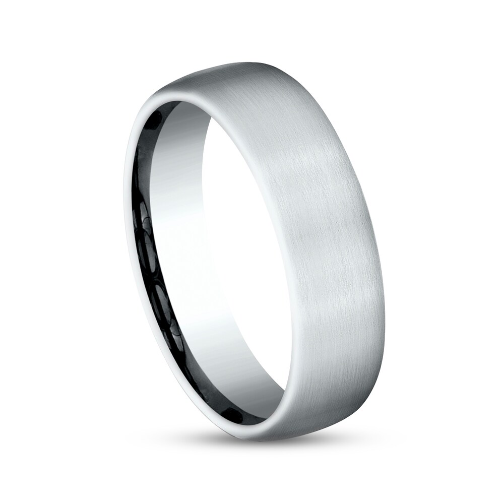 Satin Wedding Band 10K White Gold 6.5mm obz8fpUU