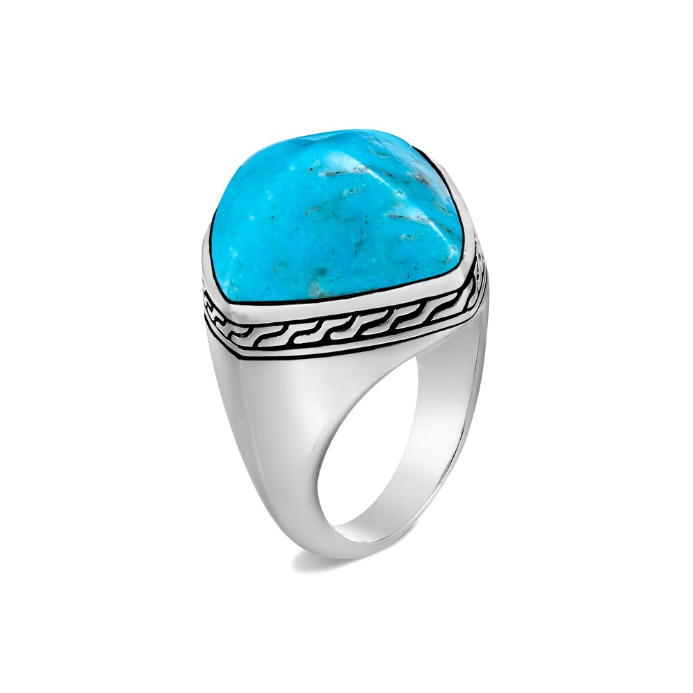 John Hardy Classic Chain Sugarloaf Ring Turquoise Sterling Silver ofdJcLTG