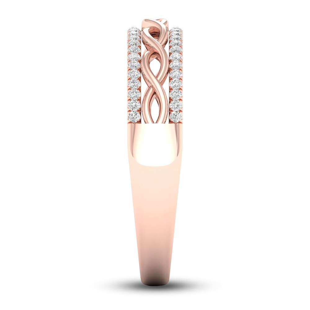 Diamond Twisted Wedding Band 1/8 ct tw Round 14K Rose Gold ogRiwRrk