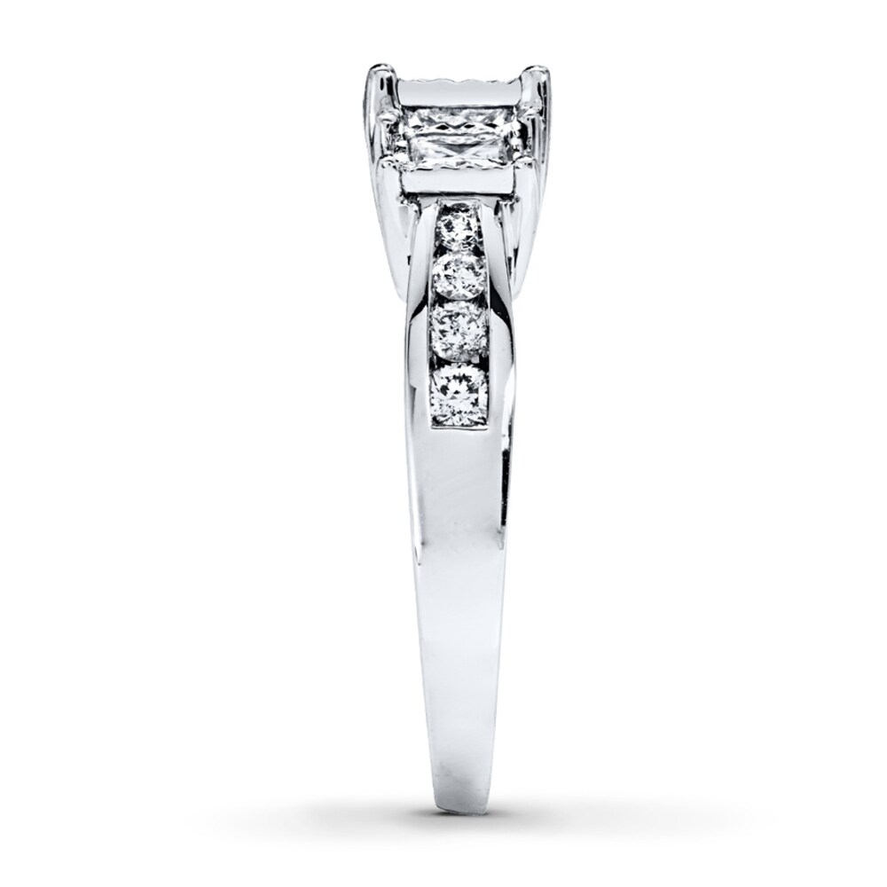 Diamond 3-Stone Ring 1 ct tw Princess-cut 14K White Gold ojd3TBSl