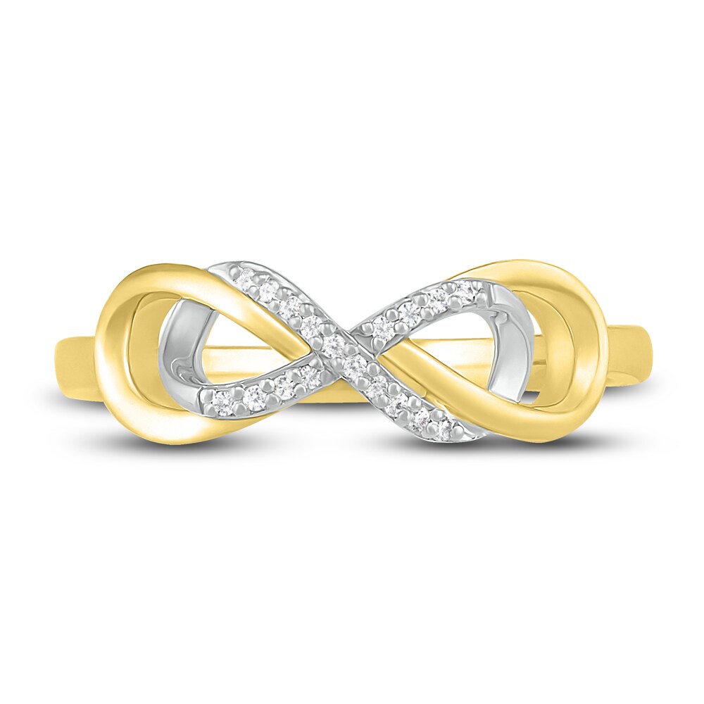 Diamond Infinity Ring 1/20 ct tw Round 10K Two-Tone Gold oqr0Nraz