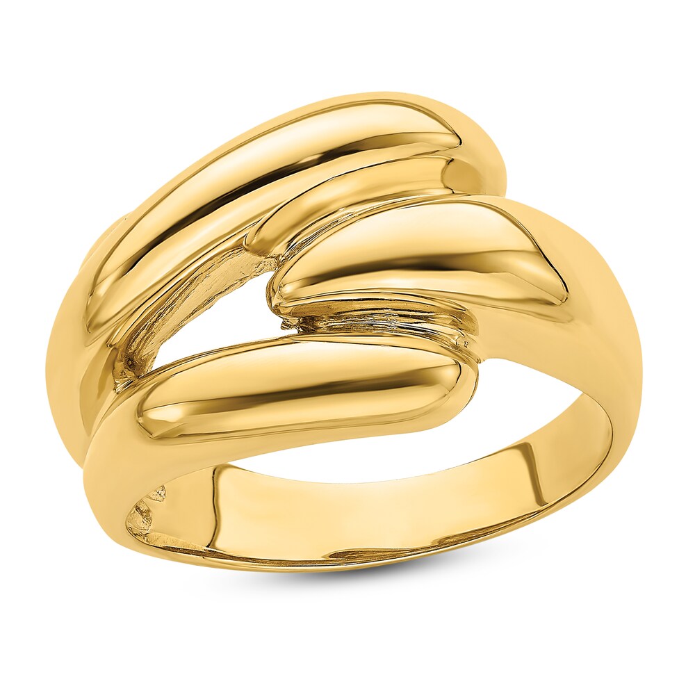 Polished Fancy Ring 14K Yellow Gold p5hENkmn [p5hENkmn]