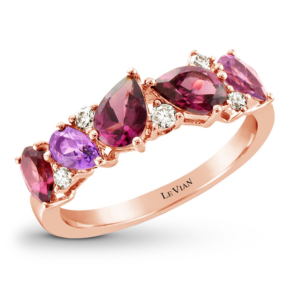 Le Vian Garnet & Amethyst Ring 1/8 ct tw Diamonds 14K Strawberry Gold pdk3U5Pn