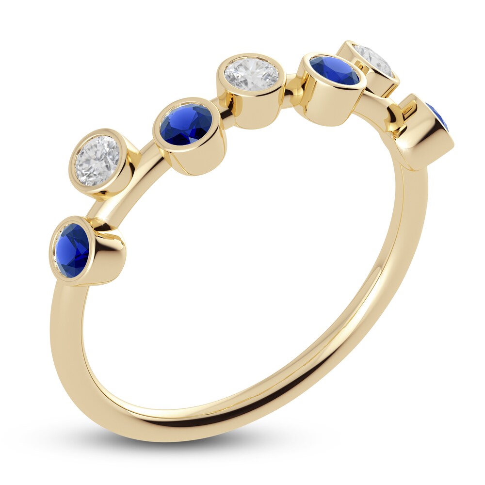 Juliette Maison Natural White Sapphire & Natural Blue Sapphire Ring 10K Yellow Gold pfWCjSYw