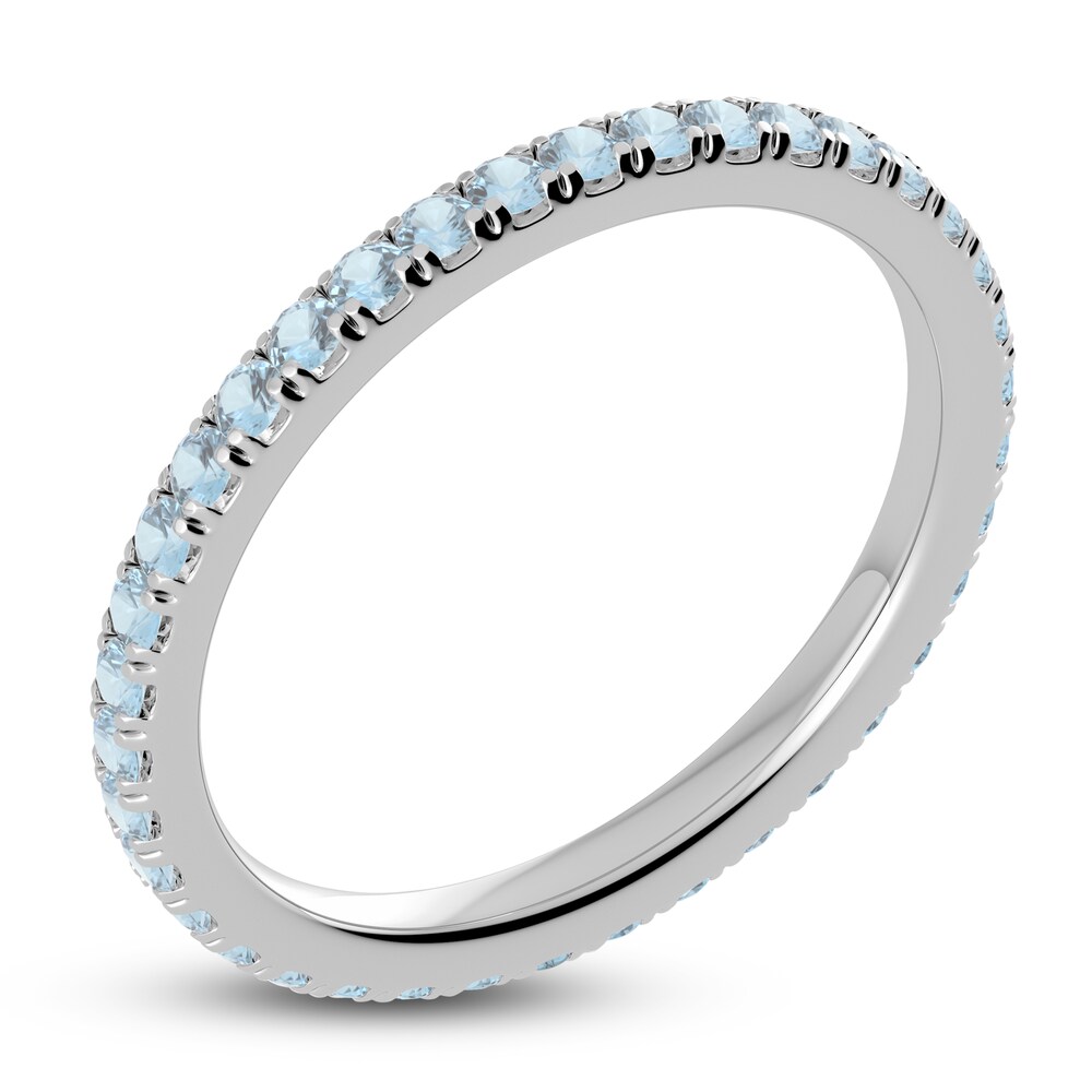 Juliette Maison Natural Aquamarine Eternity Ring 10K White Gold pjFEFxKF