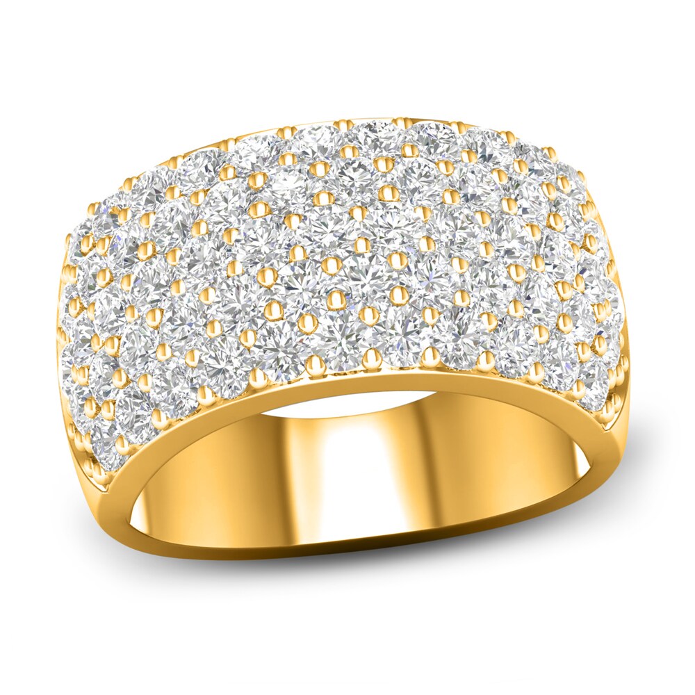 Lab-Created Diamond Pave Ring 3 ct tw Round 14K Yellow Gold pvPR1Itq