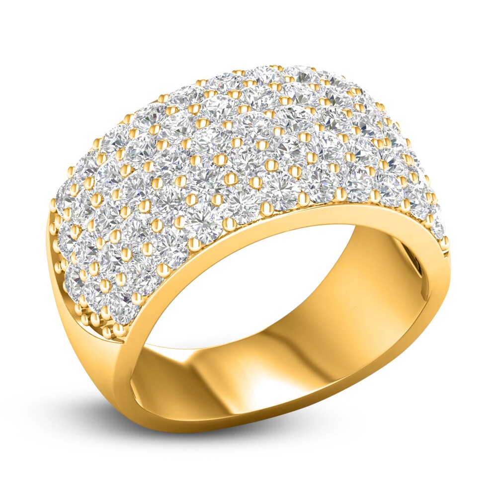 Lab-Created Diamond Pave Ring 3 ct tw Round 14K Yellow Gold pvPR1Itq