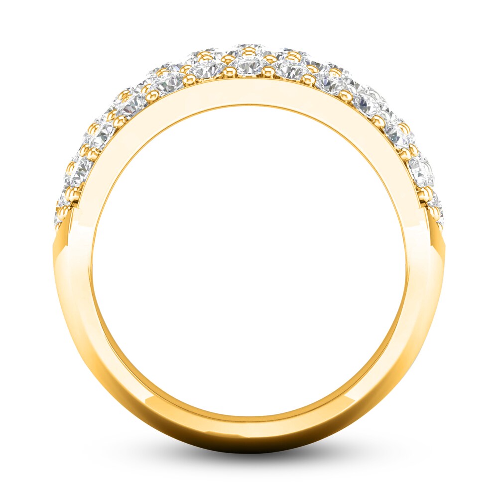 Lab-Created Diamond Pave Ring 3 ct tw Round 14K Yellow Gold pvPR1Itq