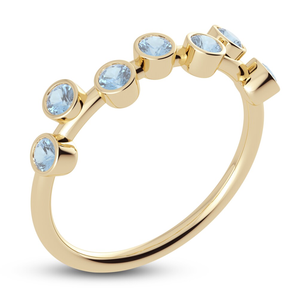 Juliette Maison Natural Aquamarine Ring 10K Yellow Gold q2T42Z4L