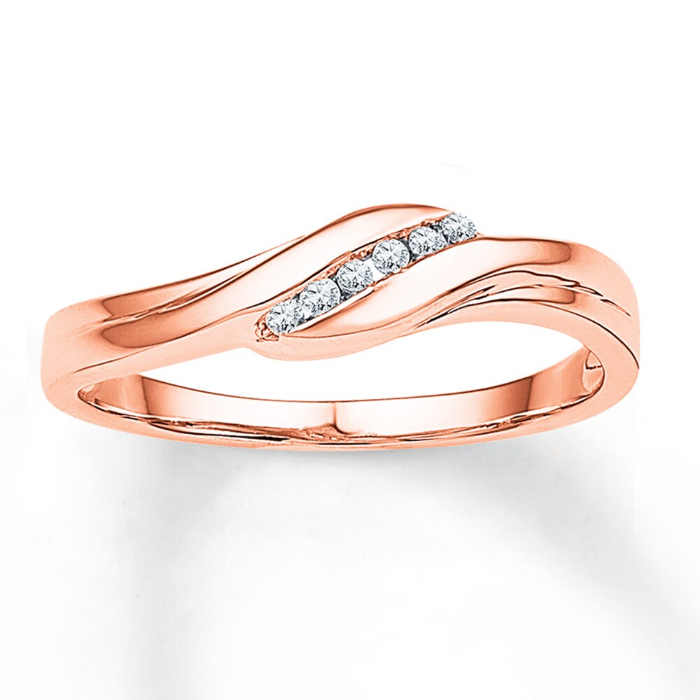 Diamond Ring 1/20 ct tw Round-cut 10K Rose Gold q82mIkz1