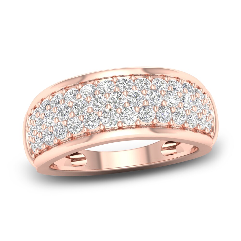 Diamond Pave Anniversary Band 1 ct tw Round 14K Rose Gold qALBrV9L [qALBrV9L]