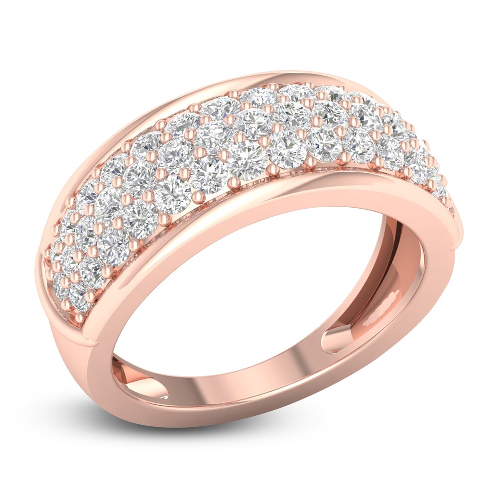 Diamond Pave Anniversary Band 1 ct tw Round 14K Rose Gold qALBrV9L