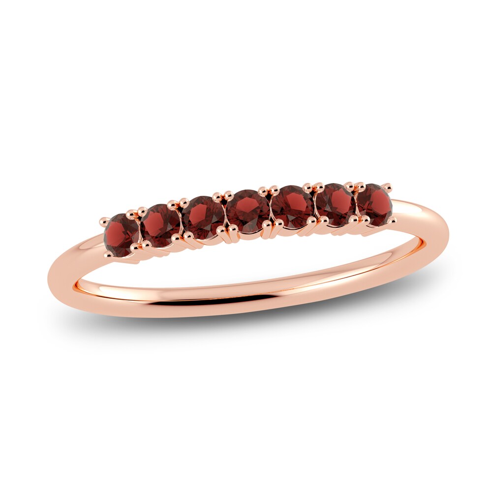 Juliette Maison Natural Garnet Half Eternity Ring 10K Rose Gold qDQXLbH0