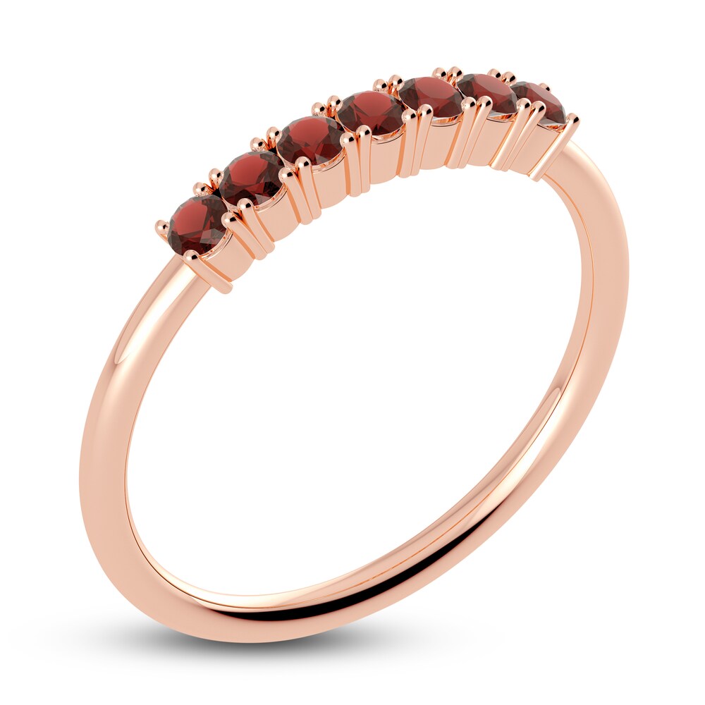 Juliette Maison Natural Garnet Half Eternity Ring 10K Rose Gold qDQXLbH0