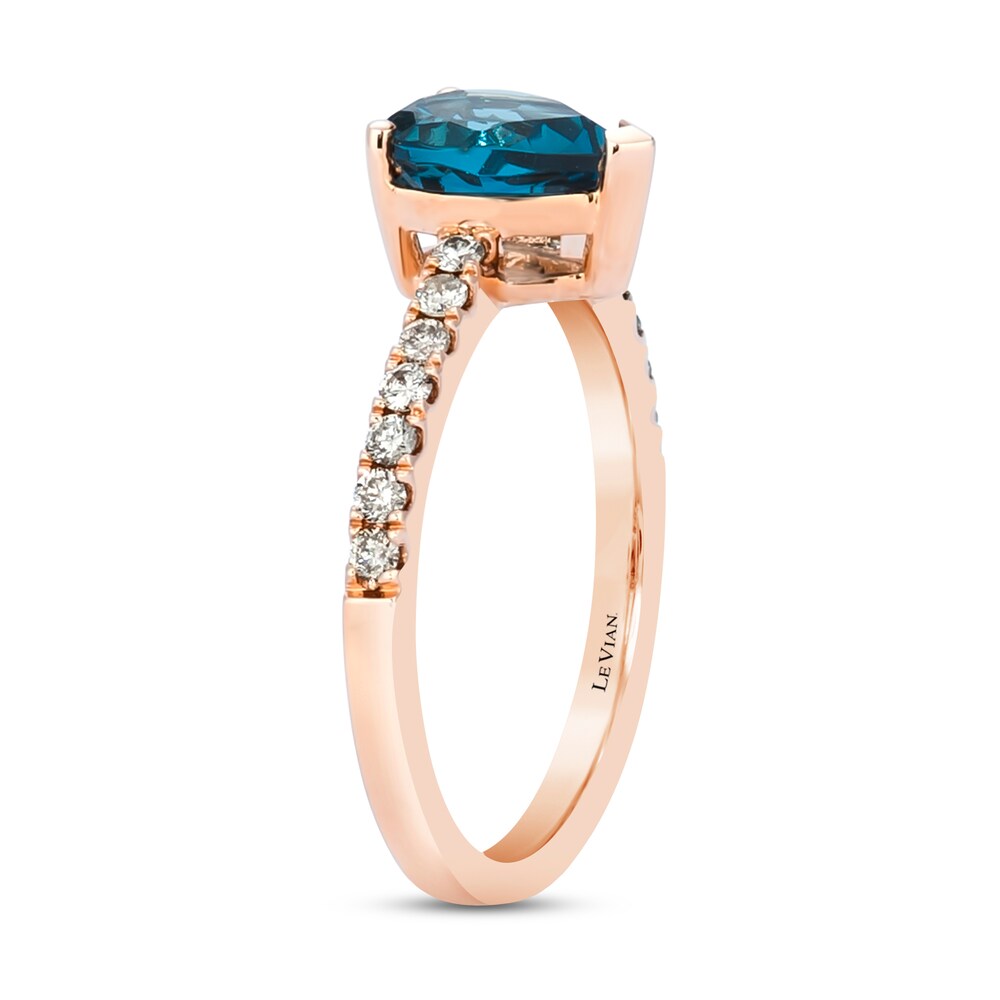 Le Vian Blue Topaz Ring 1/5 ct tw Diamonds 14K Strawberry Gold qHmJ7qcx