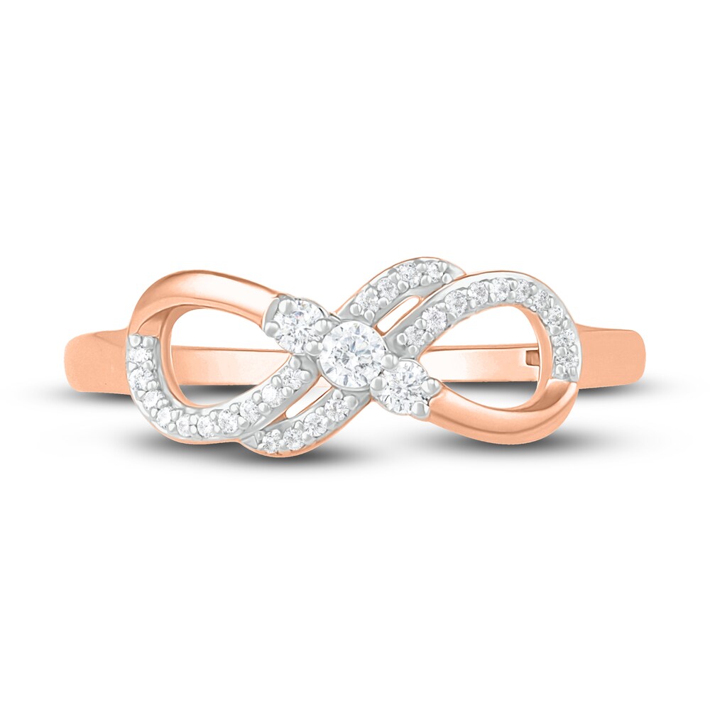 Diamond Infinity Ring 1/6 ct tw Round 10K Rose Gold qI1GW9Xf