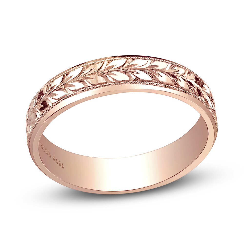 Kirk Kara Men's Floral Wedding Band 18K Rose Gold qJGIhdqk