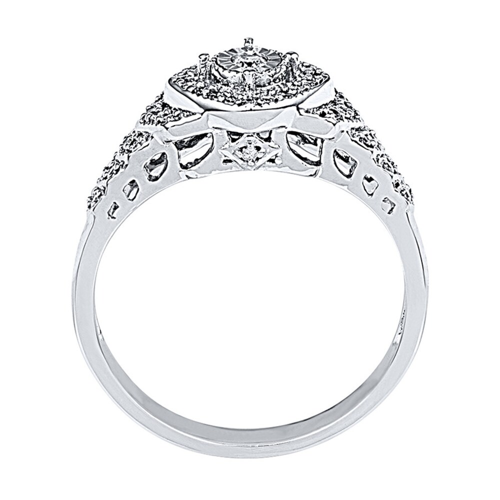 Diamond Promise Ring 1/4 ct tw Round-cut Sterling Silver qSCEU047