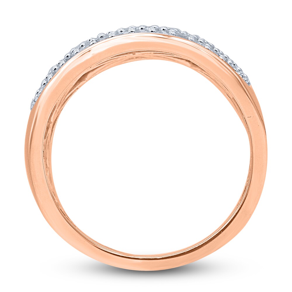 Diamond Pave Anniversary Band 1 ct tw Round 14K Rose Gold qa0h34YH