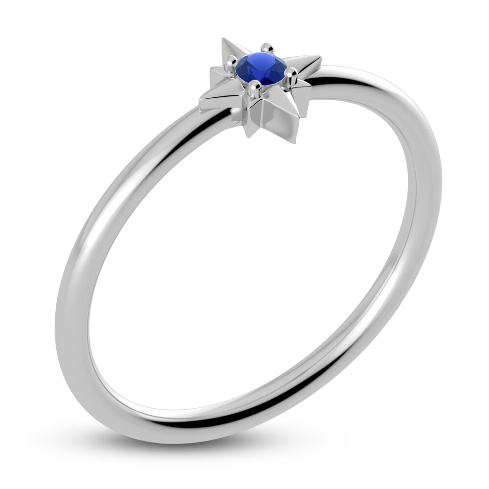 Juliette Maison Natural Blue Sapphire Starburst Ring 10K White Gold qte3yUS7