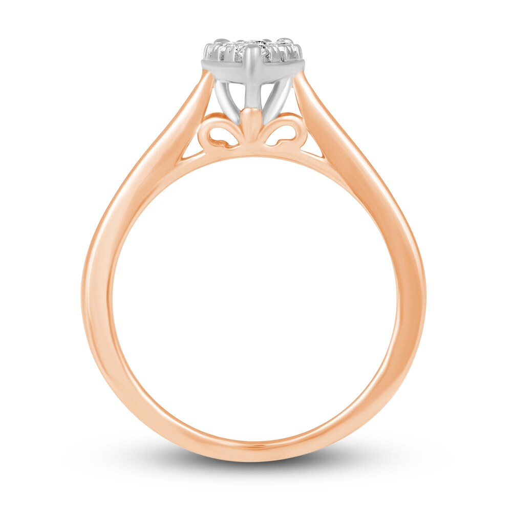 Diamond Engagement Ring 1/2 ct tw Round 14K Rose Gold quZy2GDf