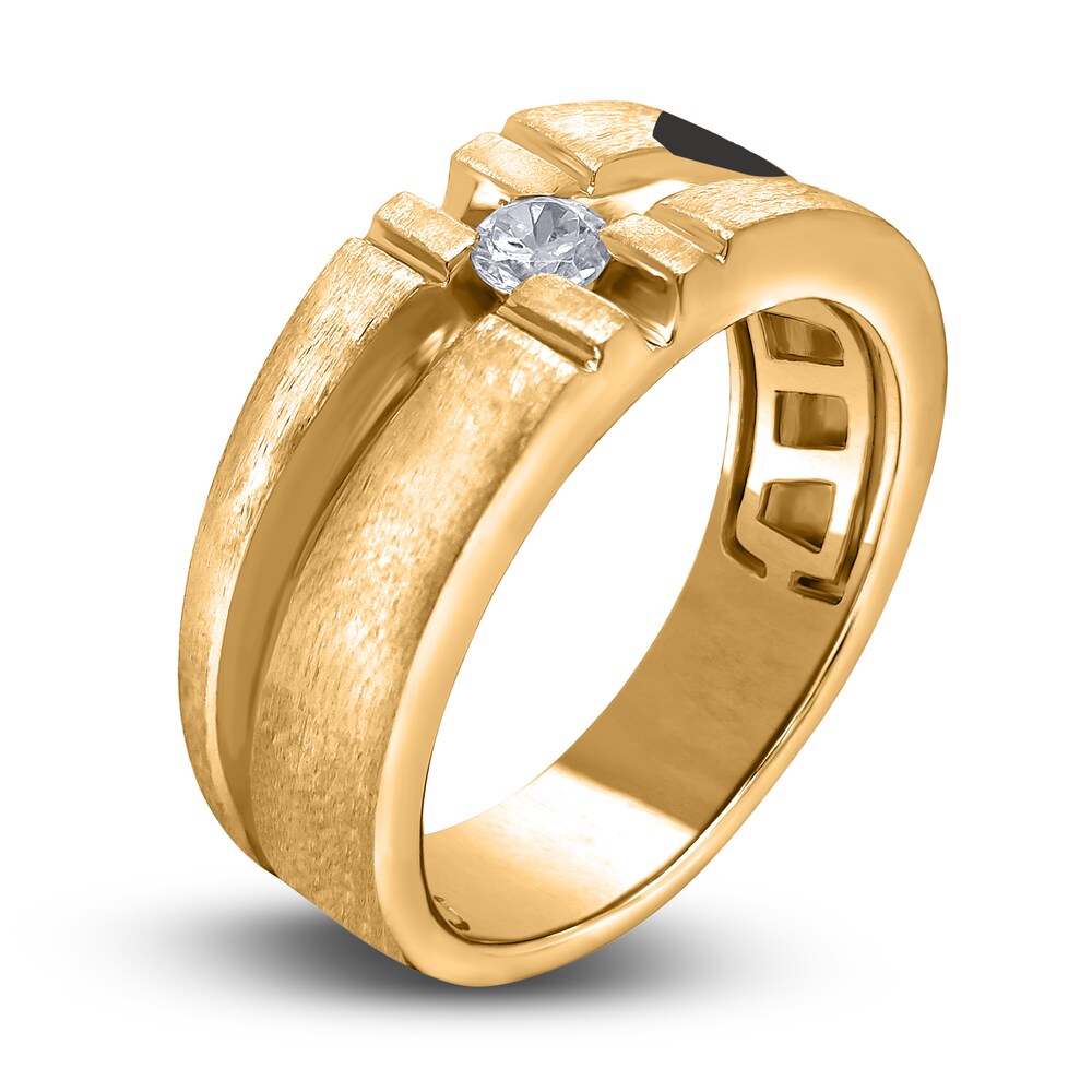 Men\'s Diamond Anniversary Ring 1/5 ct tw Round 14K Yellow Gold qywvVuW6