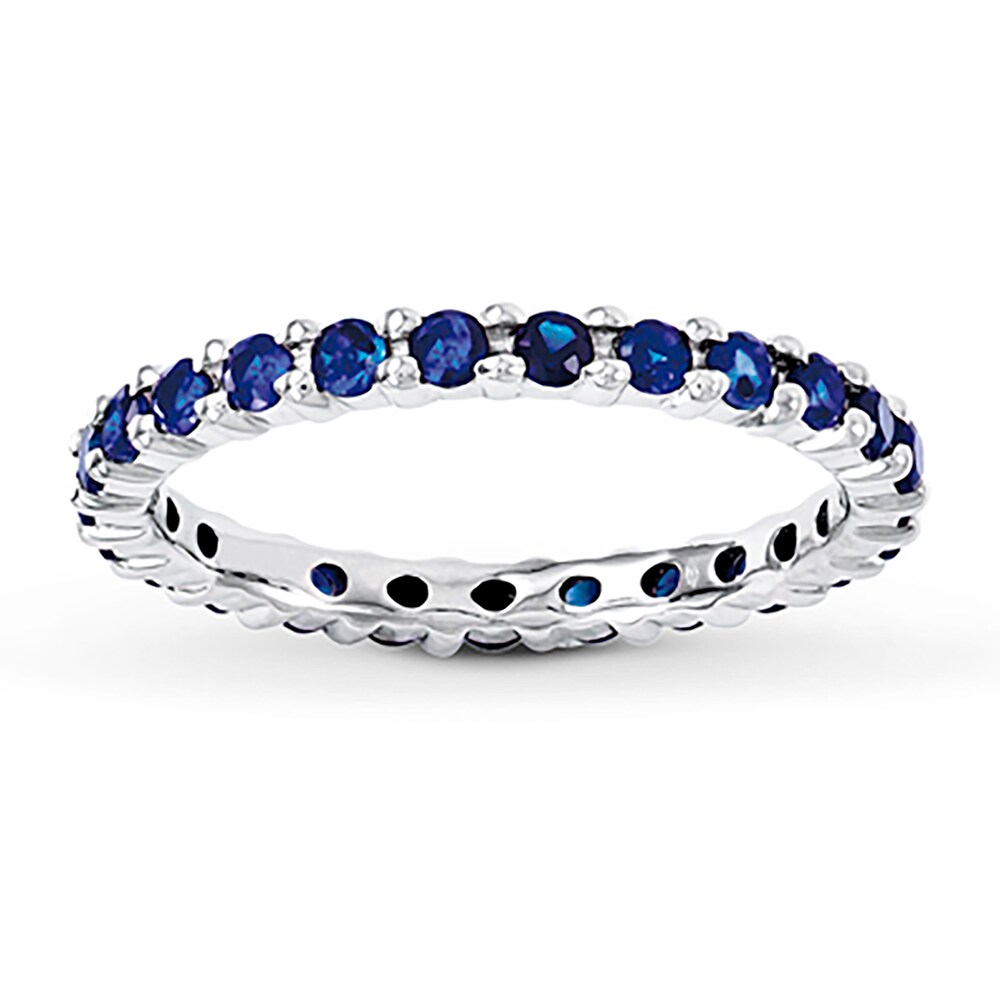 Stackable Ring Lab-Created Sapphire Sterling Silver r8TRlv6Q