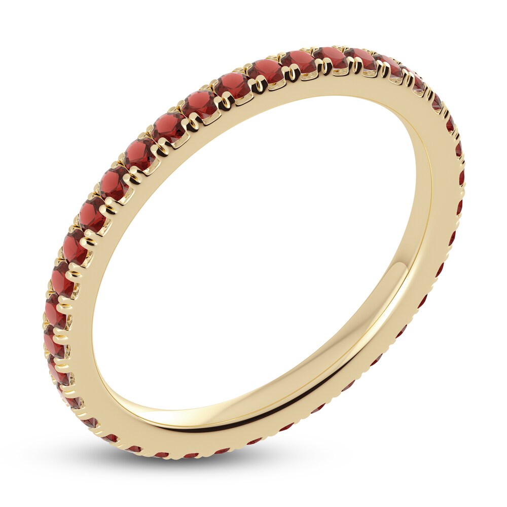 Juliette Maison Natural Garnet Eternity Ring 10K Yellow Gold rATFj7di