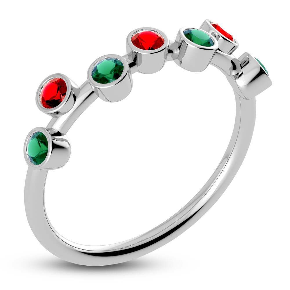 Juliette Maison Natural Ruby & Natural Emerald Ring 10K White Gold rDdLWyox