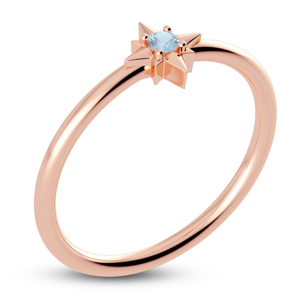 Juliette Maison Natural Aquamarine Starburst Ring 10K Rose Gold rYz9ye0Q