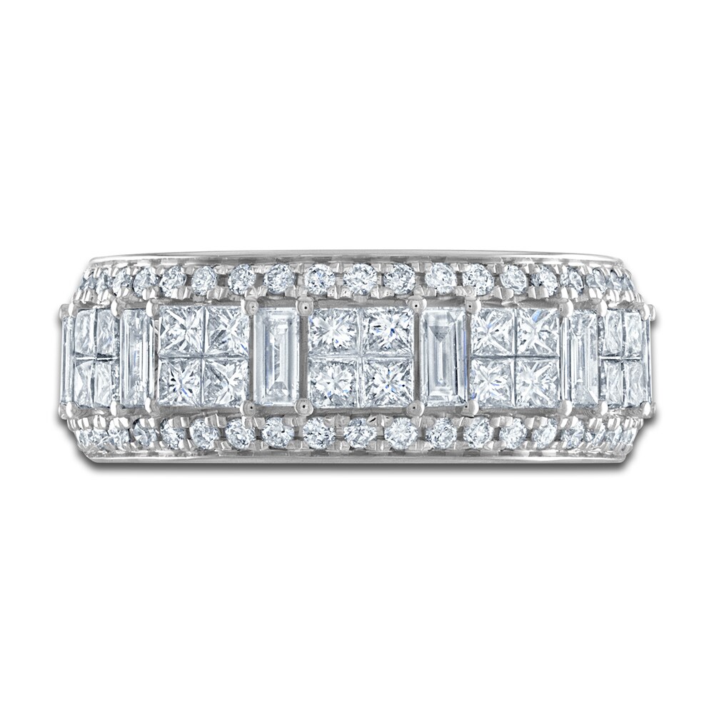 Vera Wang WISH Diamond Anniversary Band 1-1/2 ct tw Baguette/Princess/ Round 18K White Gold rZINHWra