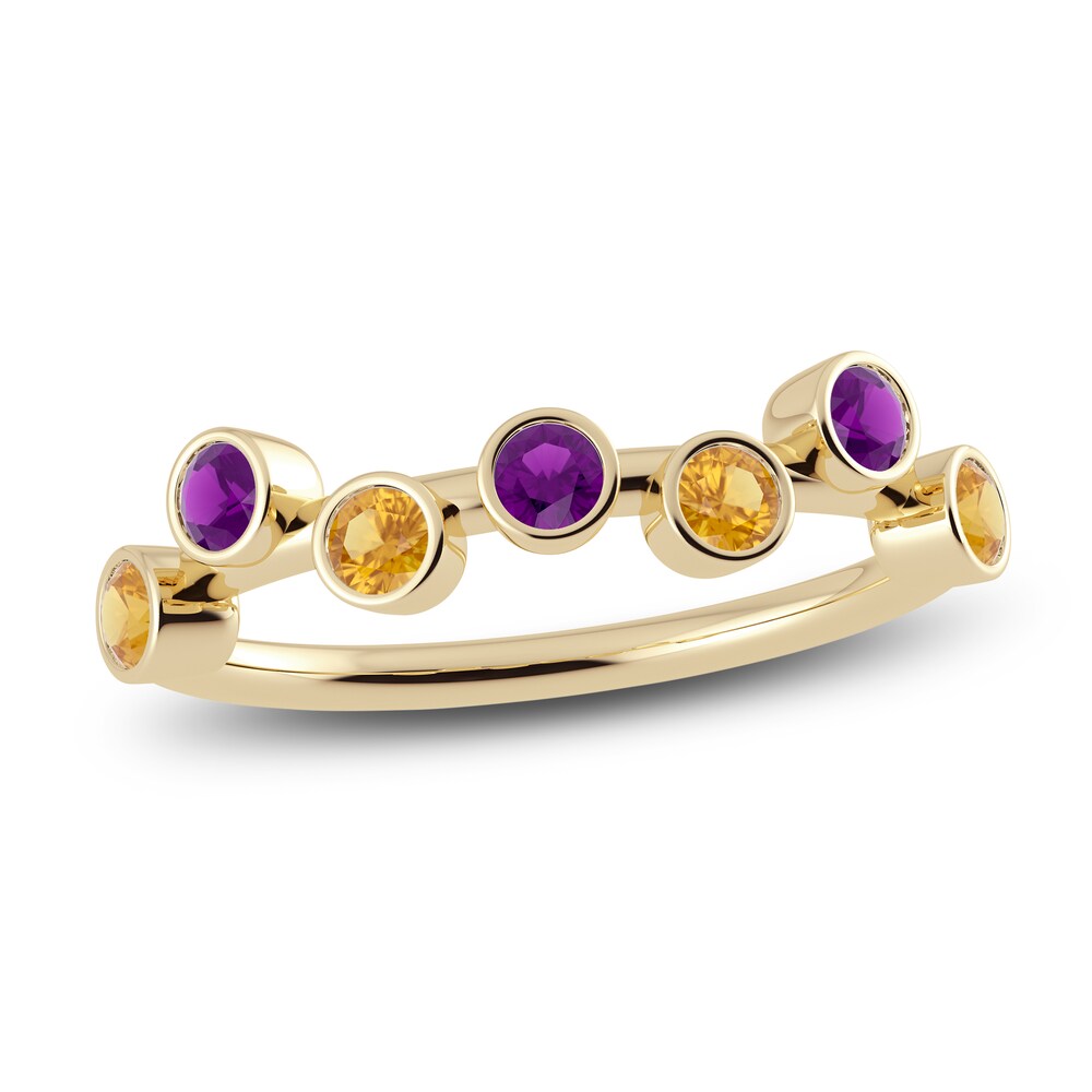 Juliette Maison Natural Amethyst & Natural Citrine Ring 10K Yellow Gold rb2zoRDF [rb2zoRDF]