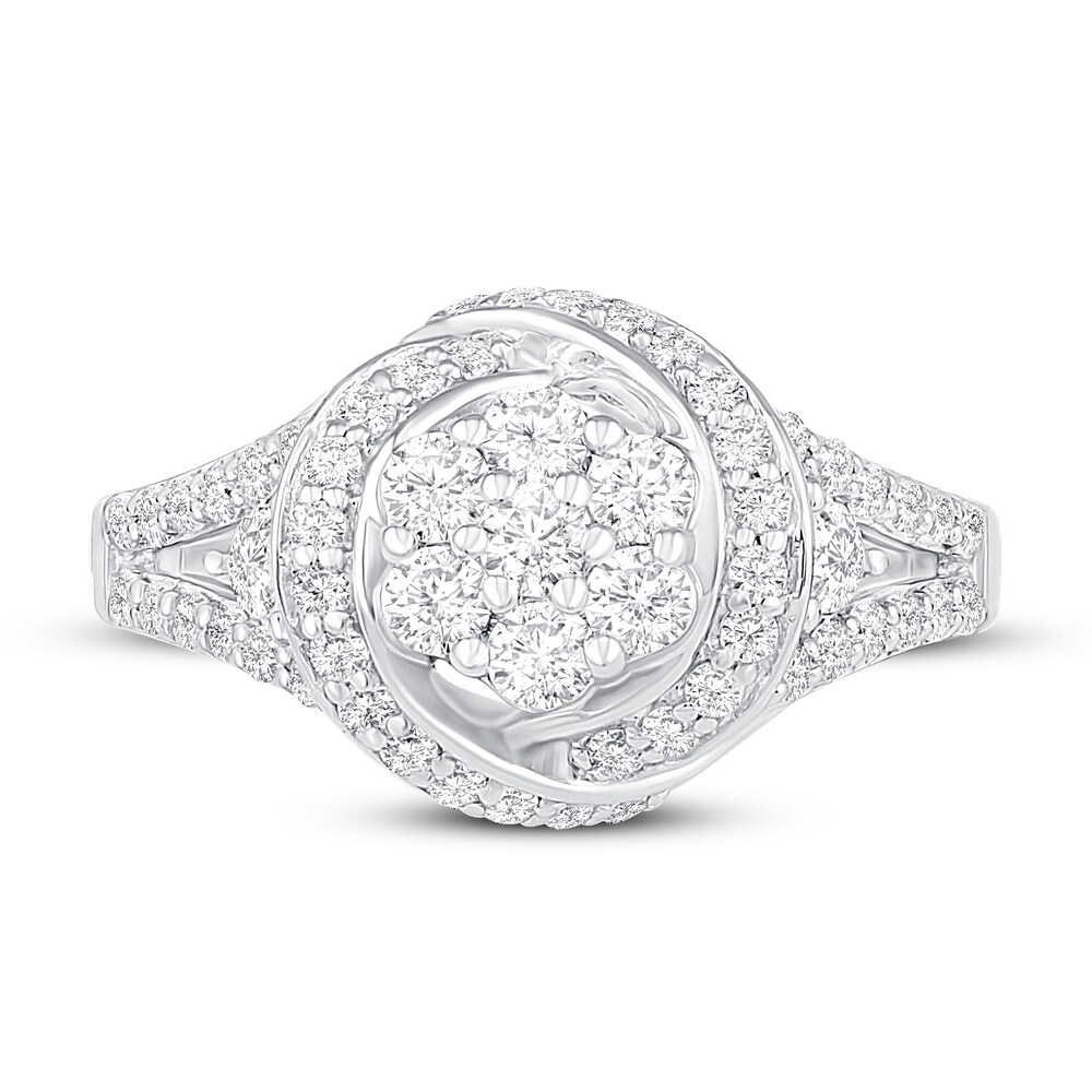 Diamond Ring 1 ct tw Round 14K White Gold rgjaUnQf